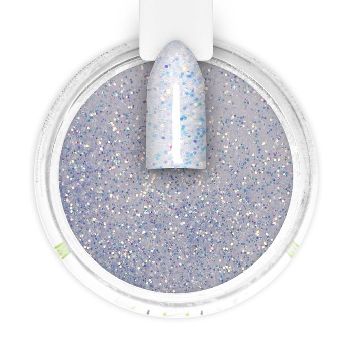 LDS Dipping Powder Nail - 165 Silver Fog - Glitter, Silver Colors